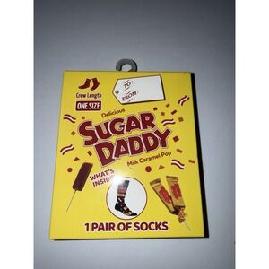 Sugar Daddy Unisex Crew Socks Black One Size Novelty Candy Gift Fun Formal NWT